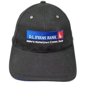 Falcon Baseball Cap Black Blue Slideback Idaho Bank Embroidered Logo Hat OS